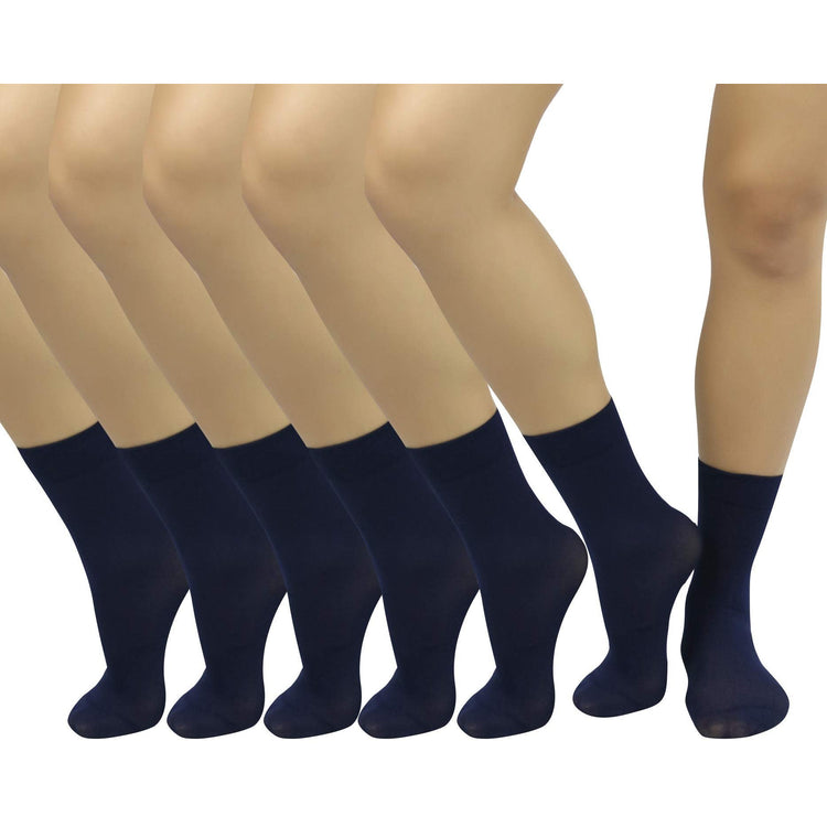 Women's Pack of 6 Solid Colored Trouser Ankle Socks