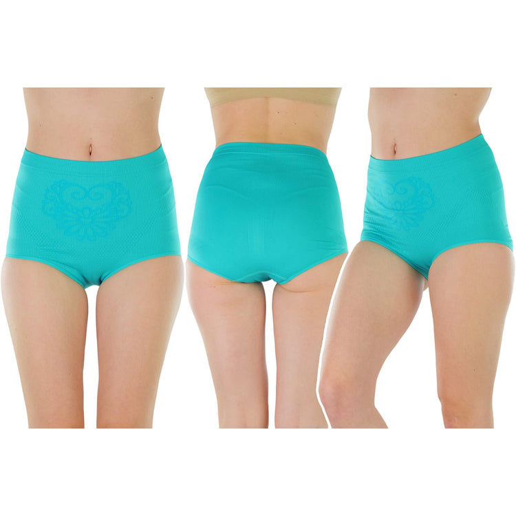 Women's Pack of 6 Plus Size High-Waisted Briefs in Multiple Styles