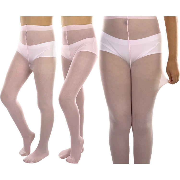 Girls to Junior Pack of 6 Opaque Nylon Tights Pantyhose Age: 1-12 Years Old