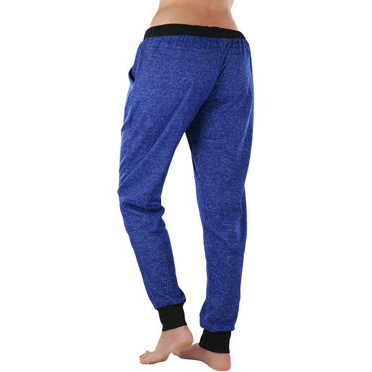 Women's Marled Print French Terry Jogger Pants with Cuff Ends
