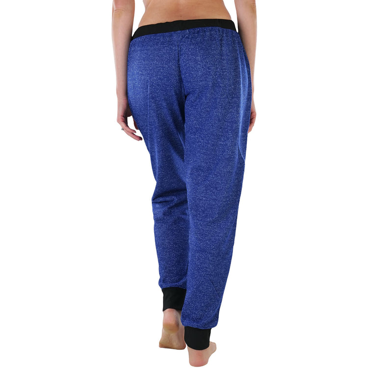 Women's Marled Print French Terry Jogger Pants with Cuff Ends