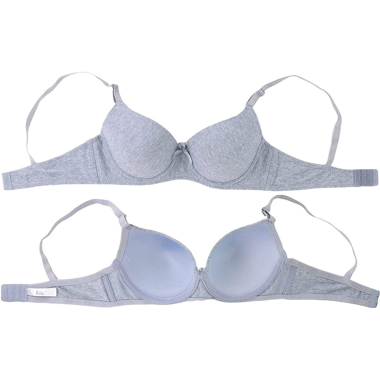ToBeInStyle Women's Pack of 6 Classic Heathered Fabric Cotton Bras
