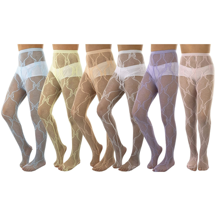 Girls to Junior Pack of 6 Opaque Nylon Tights Pantyhose Age: 1-12 Years Old