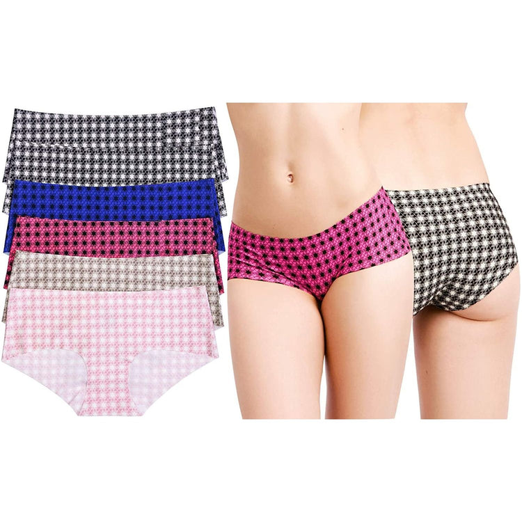ToBeInStyle Womenโs Pack of 6 Comfortable No Panty Line Laser Cut Boyshorts
