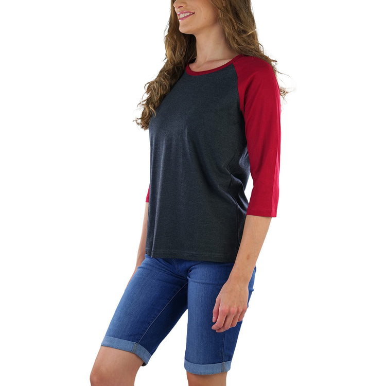 Women's Classic Two Color Cotton Baseball T-Shirts