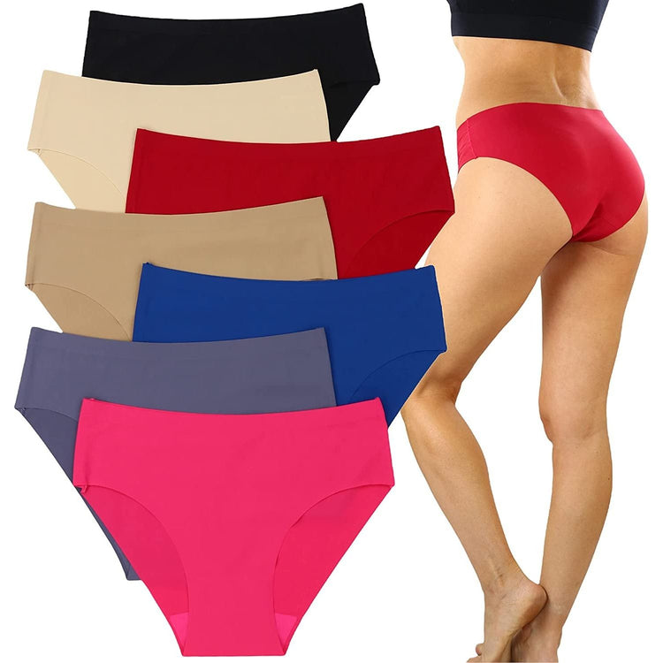 ToBeInStyle Womenโs Pack of 6 Comfortable No Panty Line Laser Cut Boyshorts