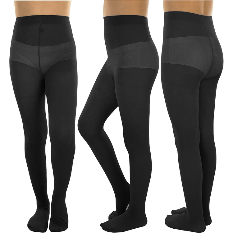 Girls to Junior Pack of 6 Opaque Nylon Tights Pantyhose Age: 1-12 Years Old