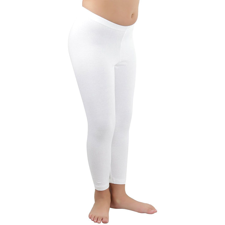 ToBeInStyle Girls' Cotton-Spandex Blend Fitted Full Length Leggings