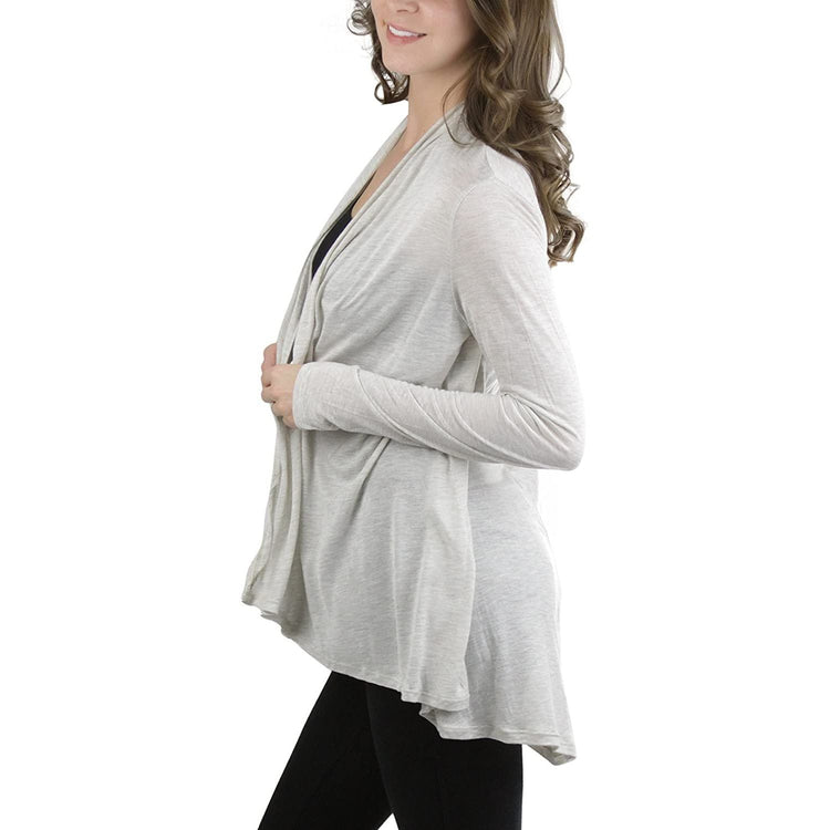 ToBeInStyle Women's Long Sleeve Open Front Lightweight Cardigan