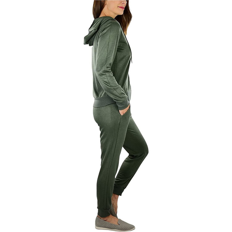 ToBeInStyle Women's French Terry Lightweight Hooded Jacket & Pants