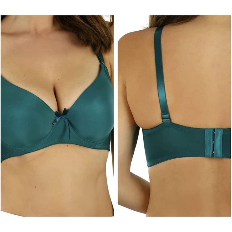 ToBeInStyle Women’s Pack of 6 Solid Smooth and Silky Vibrant Assortment Padded Bras