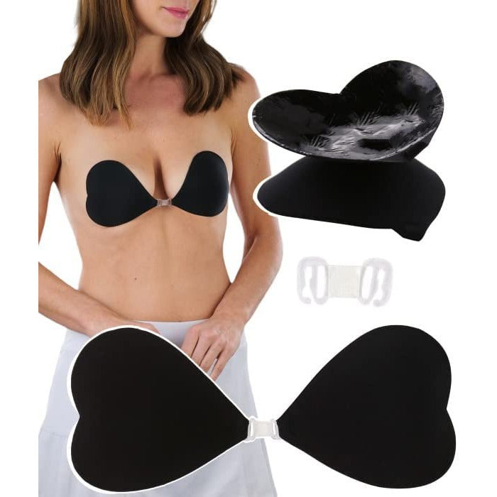 Women's Single Pair Self Adhesive Heart Shaped Cleavage Enhancing Lift Bra