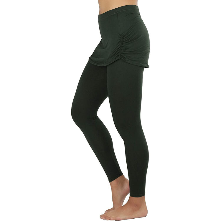 ToBeInStyle Women's High Waist Leggings with Attached Mini Skirt