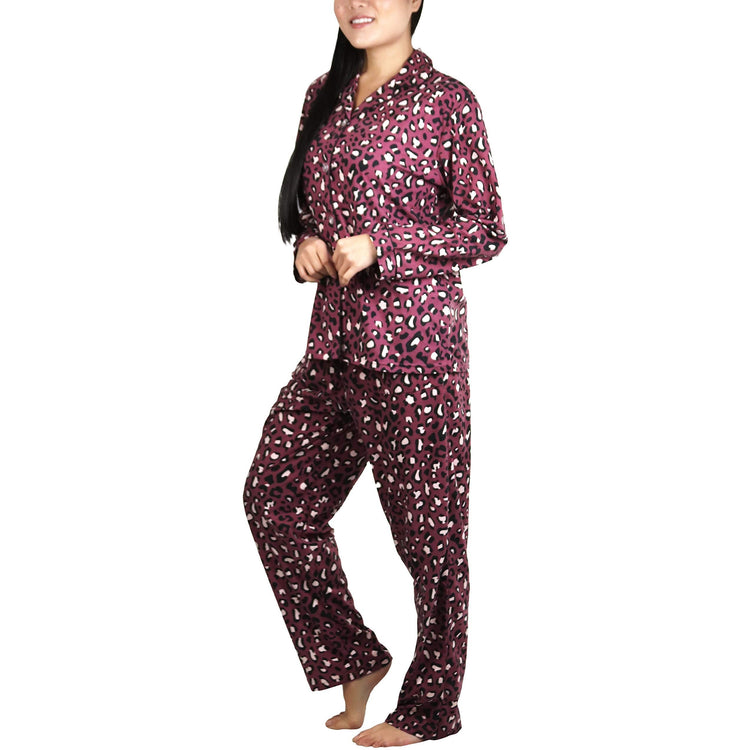 Women's Flannel Pajama Set with Matching Top and Bottom