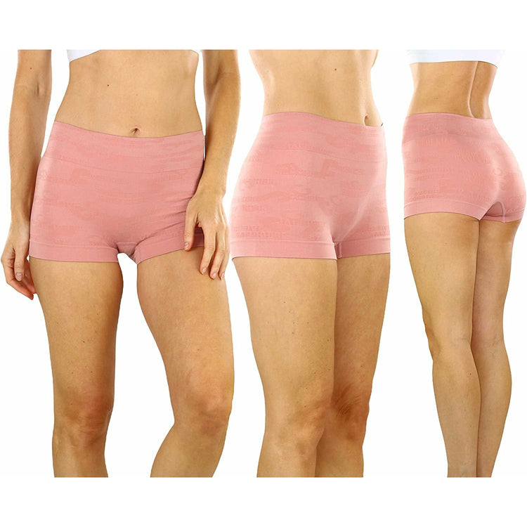 ToBeInStyle Women's Pack of 6 Stretch Microfiber Cheeky Boyshort Panties