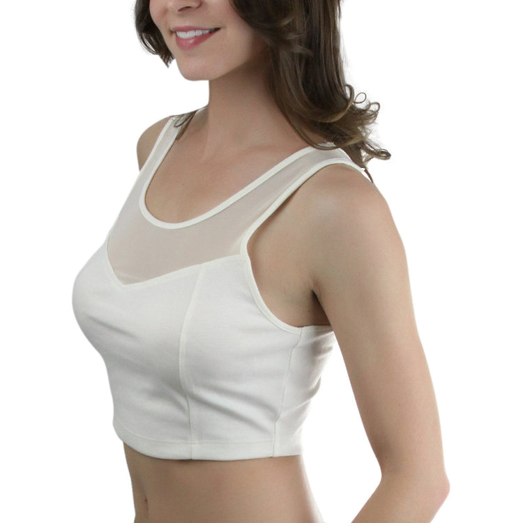 Women's Sleeveless Mesh Crop Top