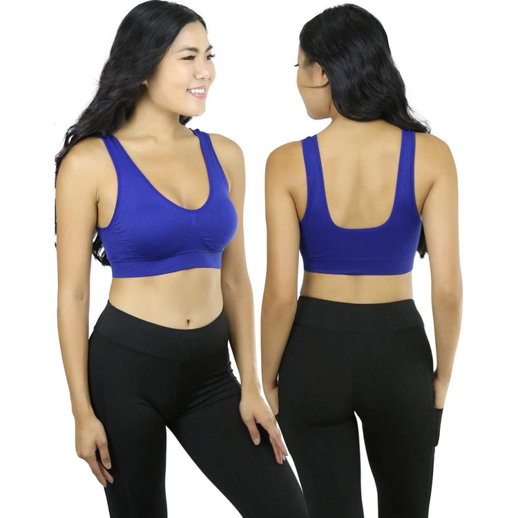 Women's Pack of 6 Padded Double Scoop Comfort Lounging Bras