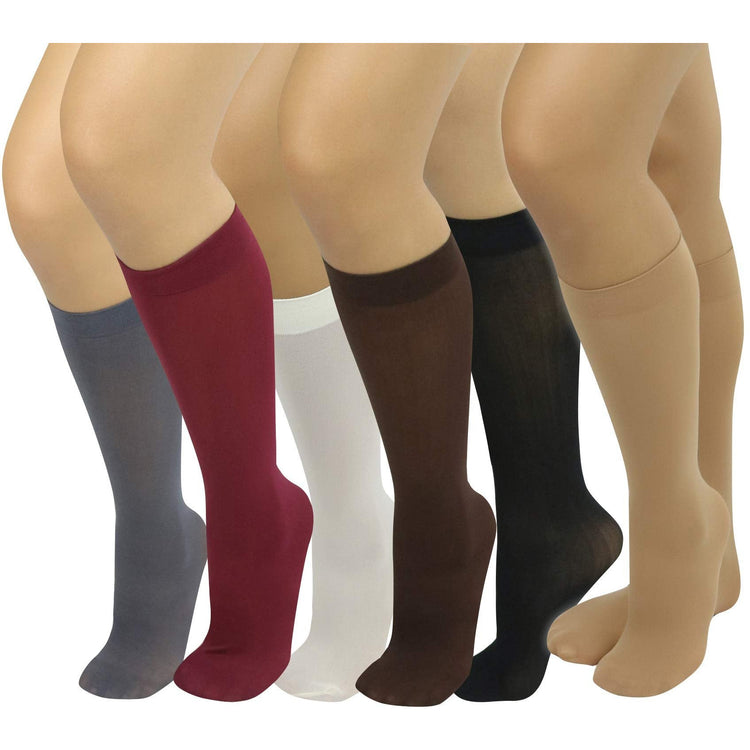 Womens Pack of 6 Knee High Trouser Professional Socks