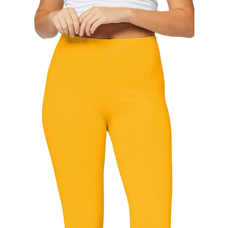 Women's Soft Knit Yoga Cotton Skinny Fit Full Length Leggings