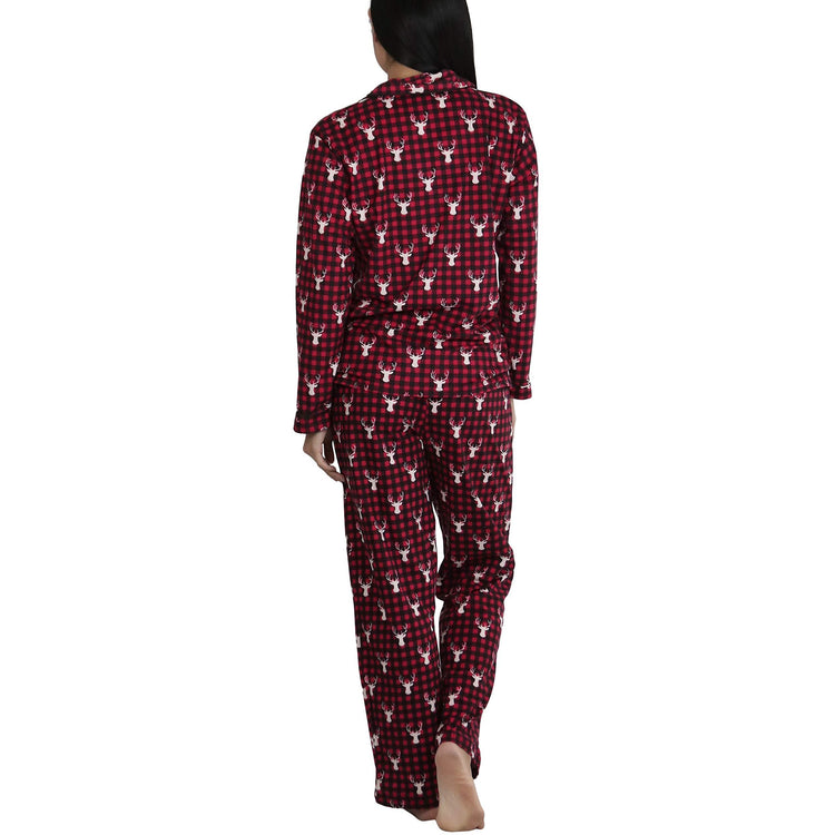 Women's Flannel Pajama Set with Matching Top and Bottom