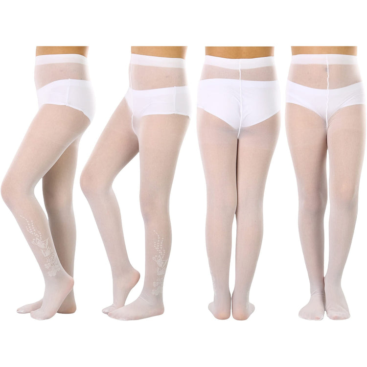 Girls to Junior Pack of 6 Opaque Nylon Tights Pantyhose Age: 1-12 Years Old