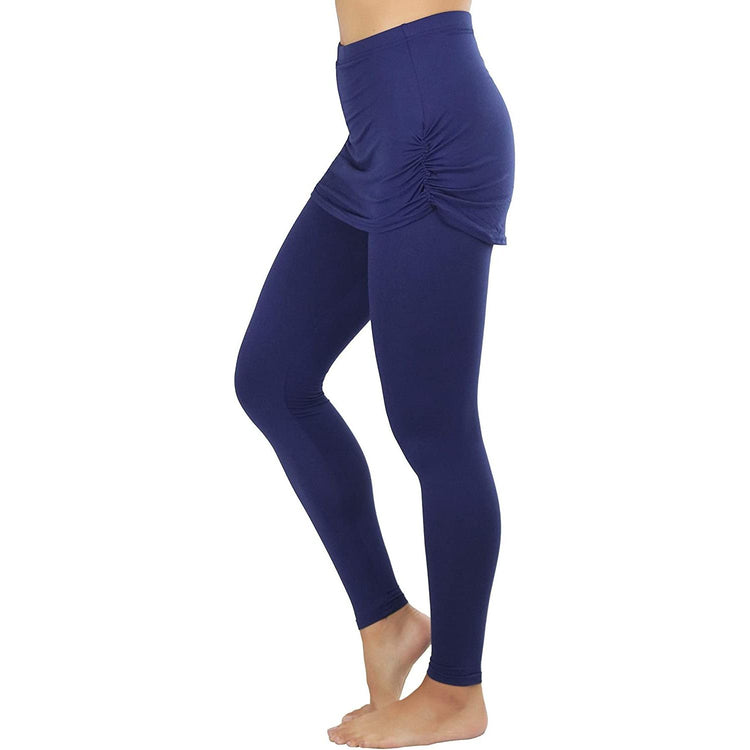ToBeInStyle Women's High Waist Leggings with Attached Mini Skirt