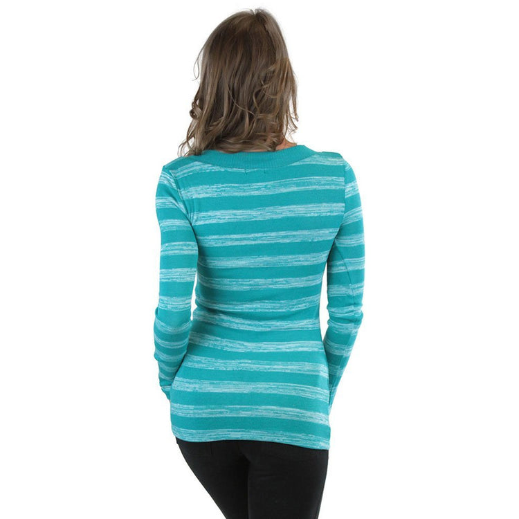 Women’s Striped V-Neck Long Sleeve Top