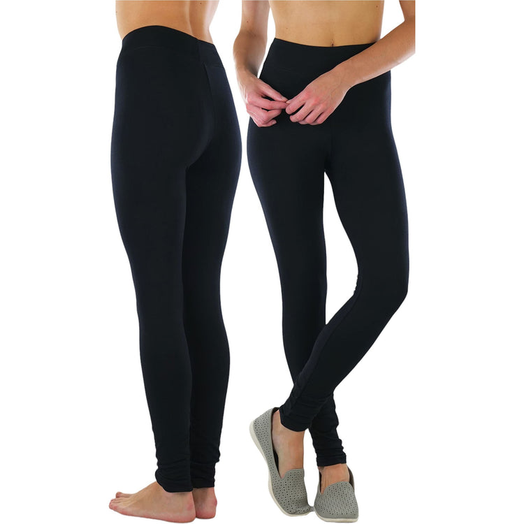 ToBeInStyle Women's Medium Weight Breathable Cotton-Spandex Leggings