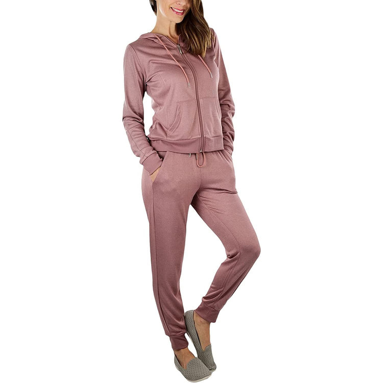 ToBeInStyle Women's French Terry Lightweight Hooded Jacket & Pants