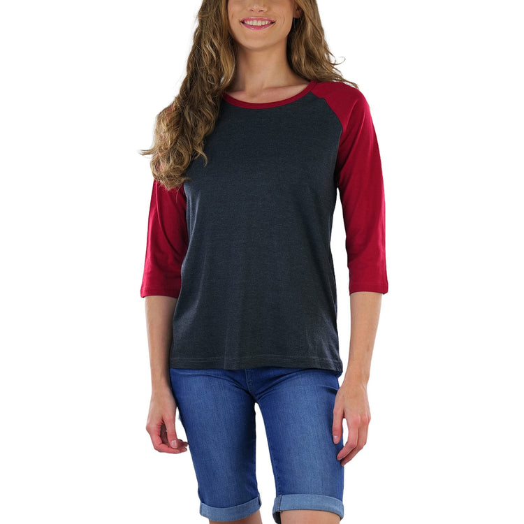 Women's Classic Two Color Cotton Baseball T-Shirts