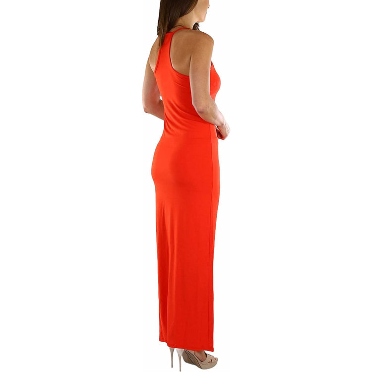 ToBeInStyle Women's Thin Strap Racerback V-Neck Maxi Dress