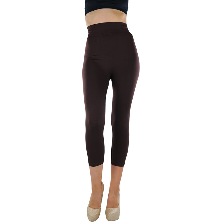 Women’s Capri Length Wide Waistband Seamless Lightweight Stretch Leggings