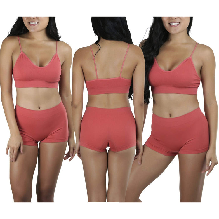Women's Pack of 6 Ribbed Knit Bralettes