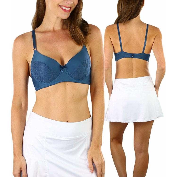 ToBeInStyle Women's Pack of 6 Padded Half-Laced Full Cup Bras
