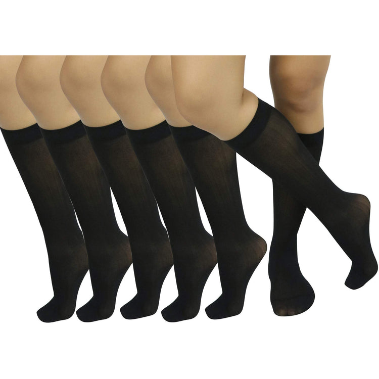 Womens Pack of 6 Knee High Trouser Professional Socks