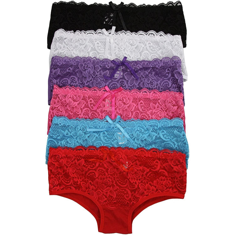 ToBeInStyle Womenโs Pack of 6 Comfortable No Panty Line Laser Cut Boyshorts