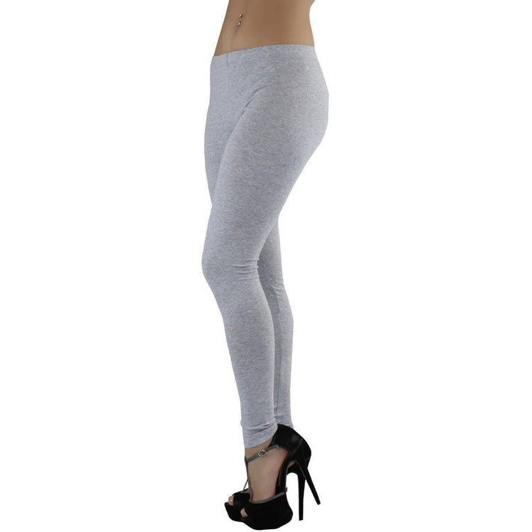 Women's Soft Knit Yoga Cotton Skinny Fit Full Length Leggings