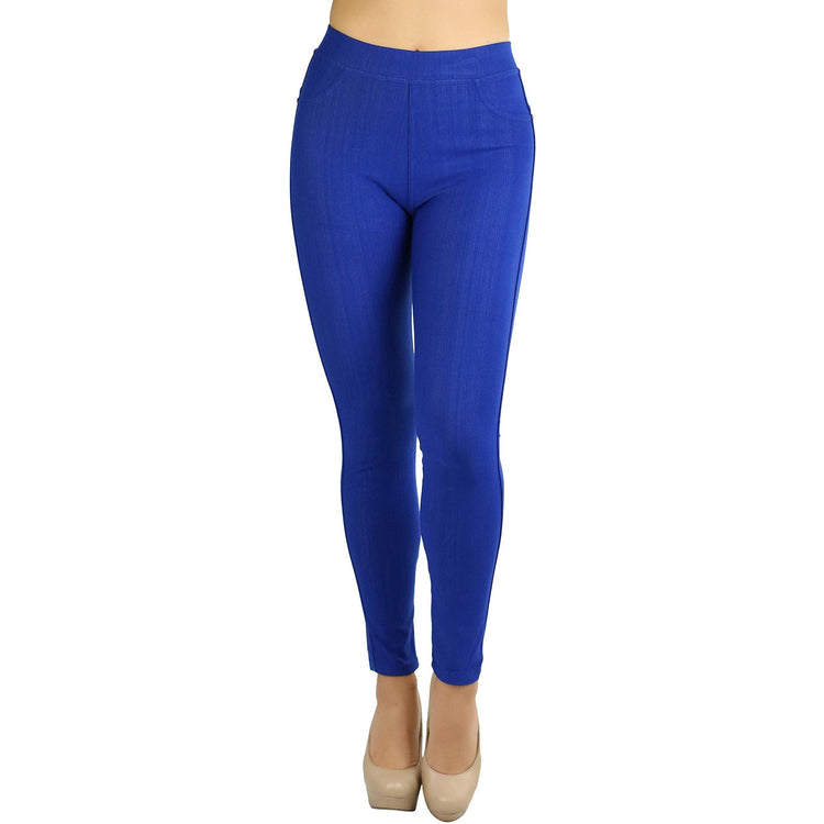 Women's Denim Like Skinny Fit Stretch Jeggings Pants
