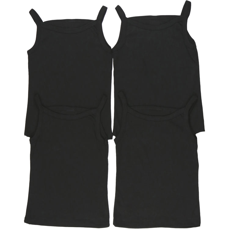 ToBeInStyle Girl's 4 Pack Ruffle Hem Spaghetti Strap Tank Tops