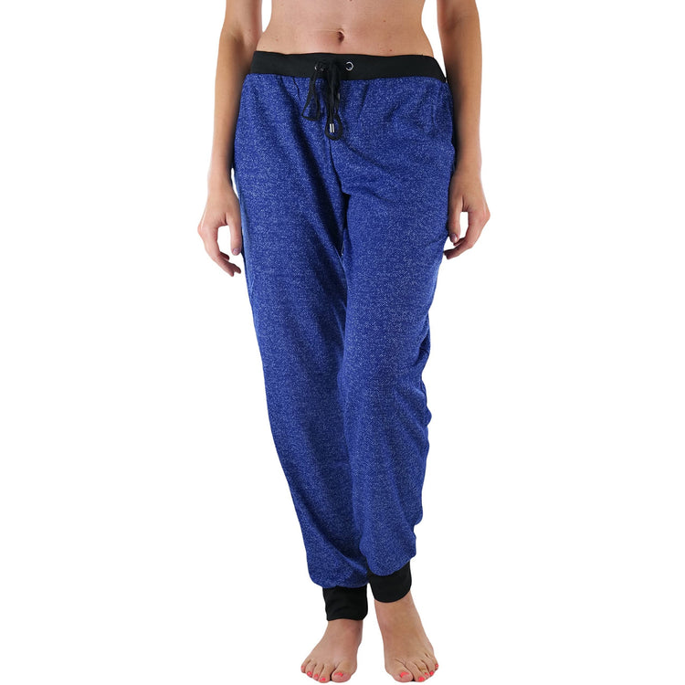 Women's Marled Print French Terry Jogger Pants with Cuff Ends
