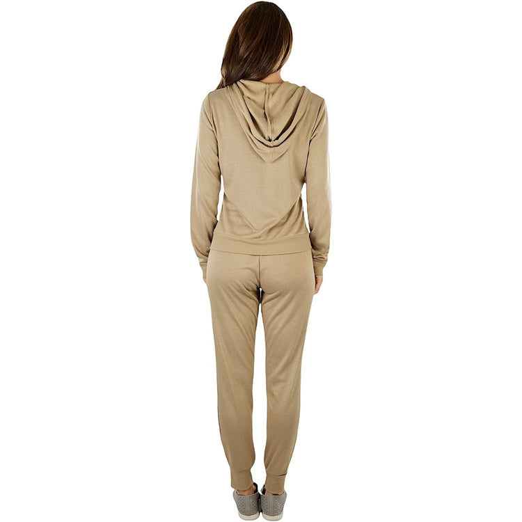 ToBeInStyle Women's French Terry Lightweight Hooded Jacket & Pants