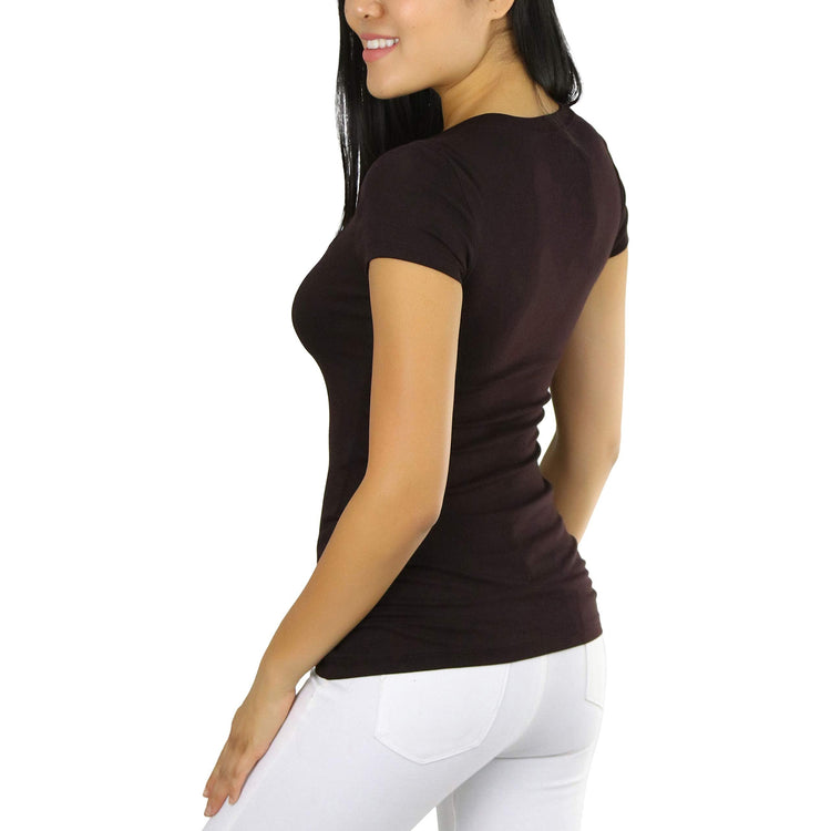 Women's Slim Fit Scoop Neck Short Sleeve Longline Tee