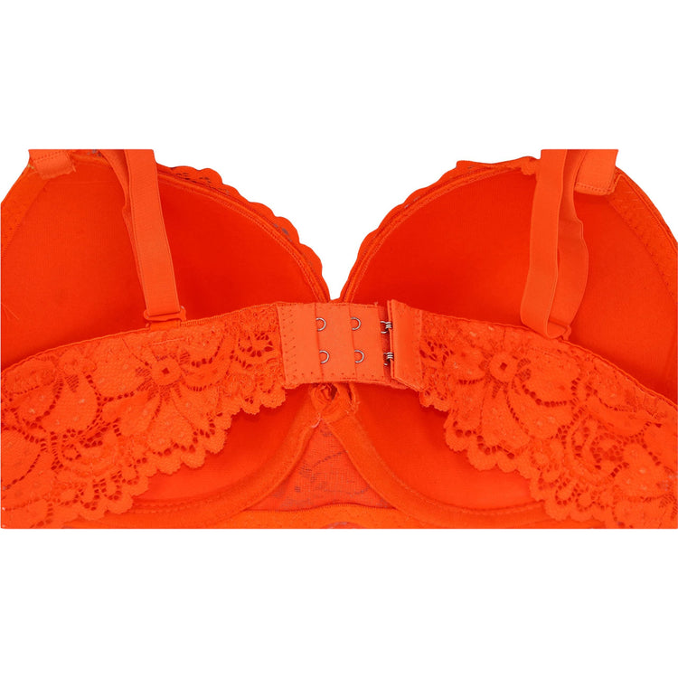Women's Pack of 6 Full Cup Bras with Scalloped Floral Lace Detail