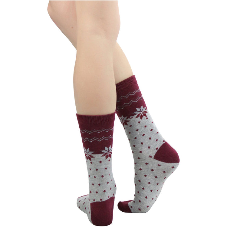 Women's Pack of 6 Fashion Printed Crew Socks
