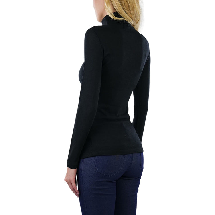 ToBeInStyle Women's Relaxed fit Long Sleeve Soft and Stretchy Turtleneck Shirt