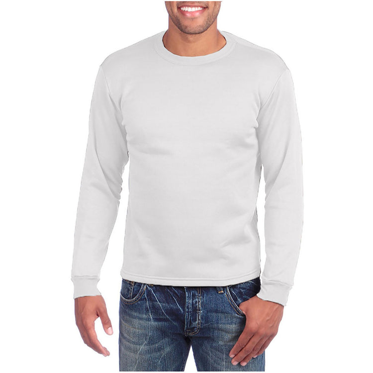 Men's Premium Fleece Lined Microfiber Thermal Long Sleeve Crewneck Shirt Top