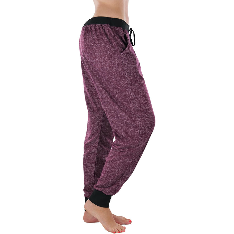 Women's Marled Print French Terry Jogger Pants with Cuff Ends