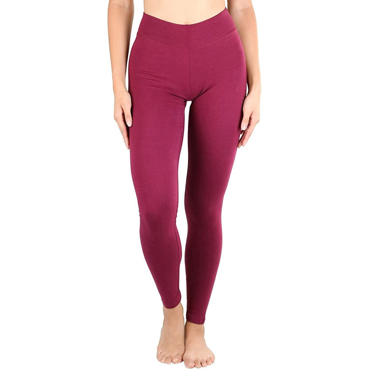 ToBeInStyle Women's Medium Weight Breathable Cotton-Spandex Leggings