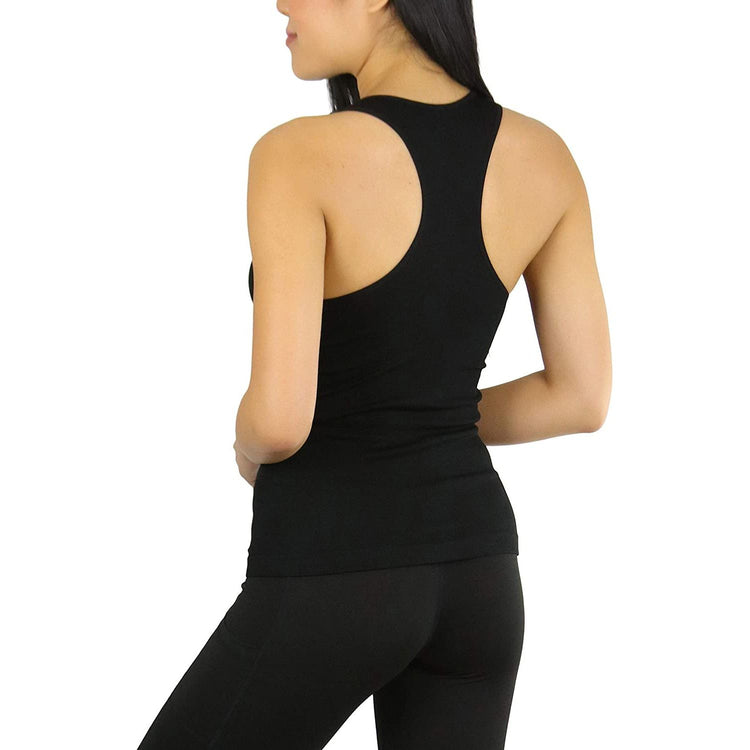 ToBeInStyle Women’s Pack of 6 Ribbed Seamless Racerback Scoop Neck Tank Tops