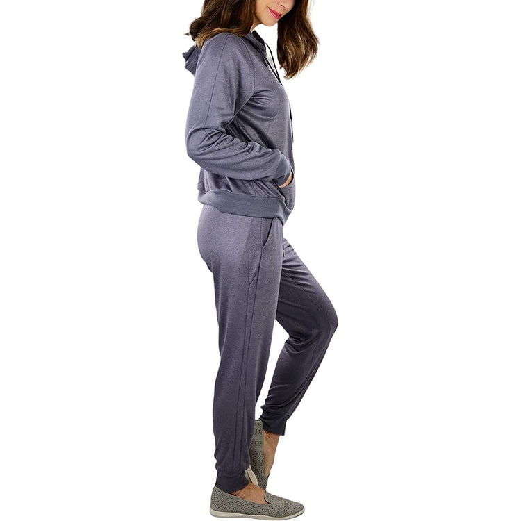 ToBeInStyle Women's French Terry Lightweight Hooded Jacket & Pants